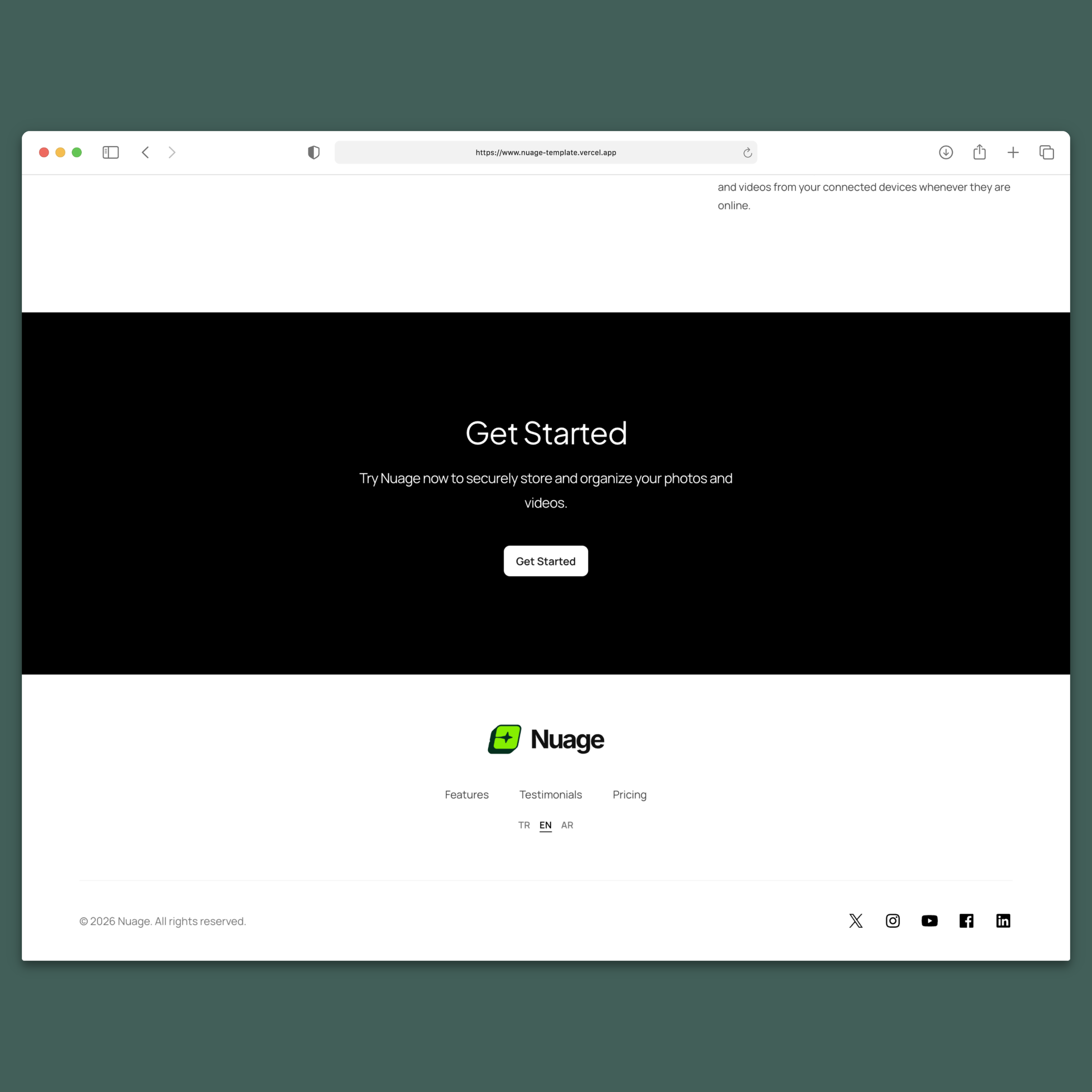 Nuage – Multilingual Next.js 16 SaaS Landing Page Template